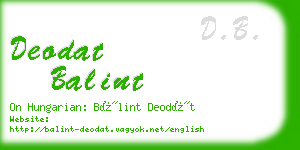deodat balint business card